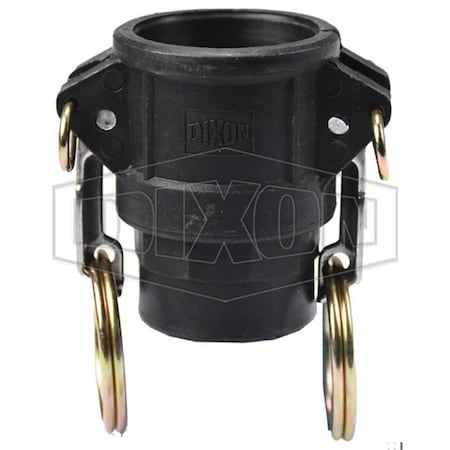 Dixon Type D Cam and Groove Coupler, 3/4 in Nominal, Female Coupler x FNPT End Style, Polypropylene PPD75